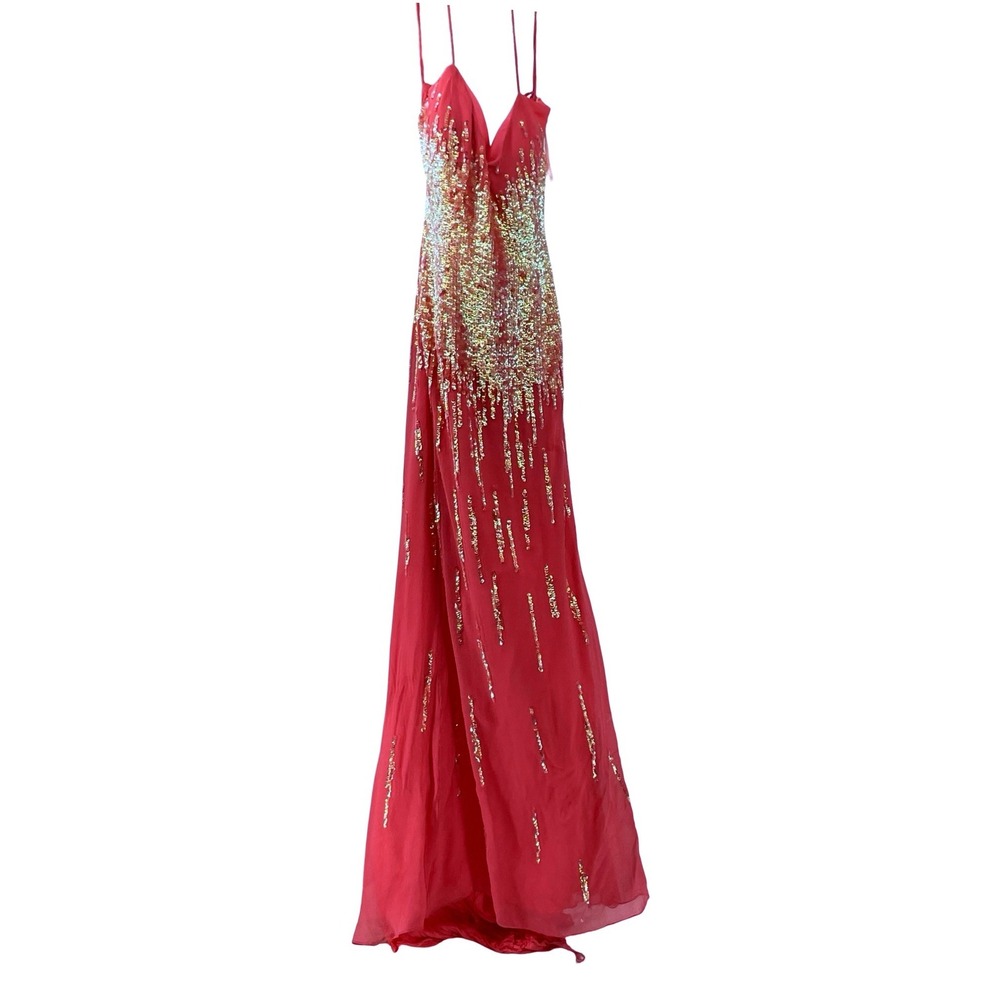 Tiffany Designs Women Gown Formal Sequin pink Chiffon Size 8